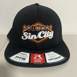 Spiderz Sin City Vegas Fitted Hat Men’s Small/Medium Black Softball Baseball